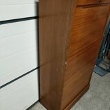 50s-60s double curtain filing cabinet in oak