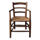 Vintage wooden armchair and mulched seat
