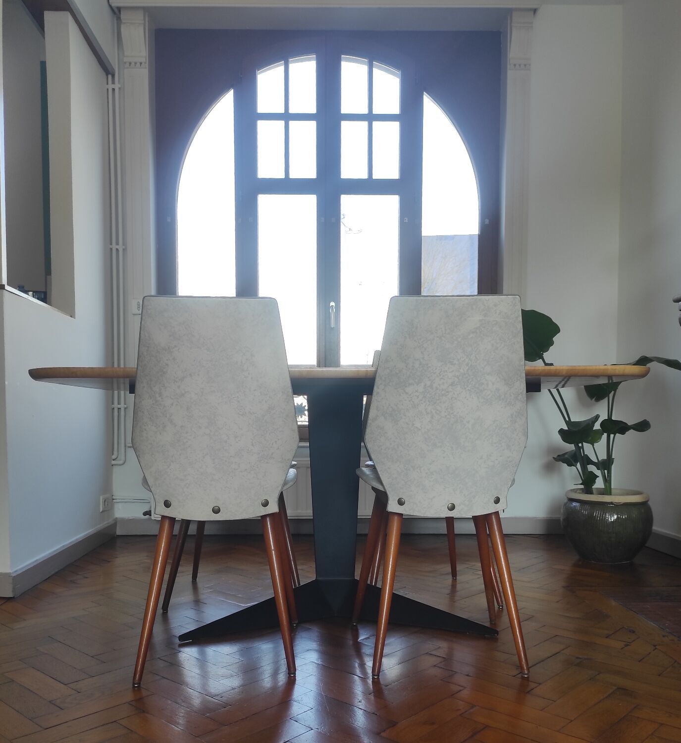 Set of 4 BAUMANN chairs from the 60s (model 840, Max Bill)