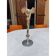 Vase soliflore en pâte de verre et étain de G. Lasserre