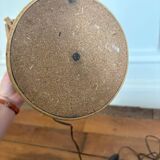 Lampe à poser en rotin vintage 1950 1960 italienne