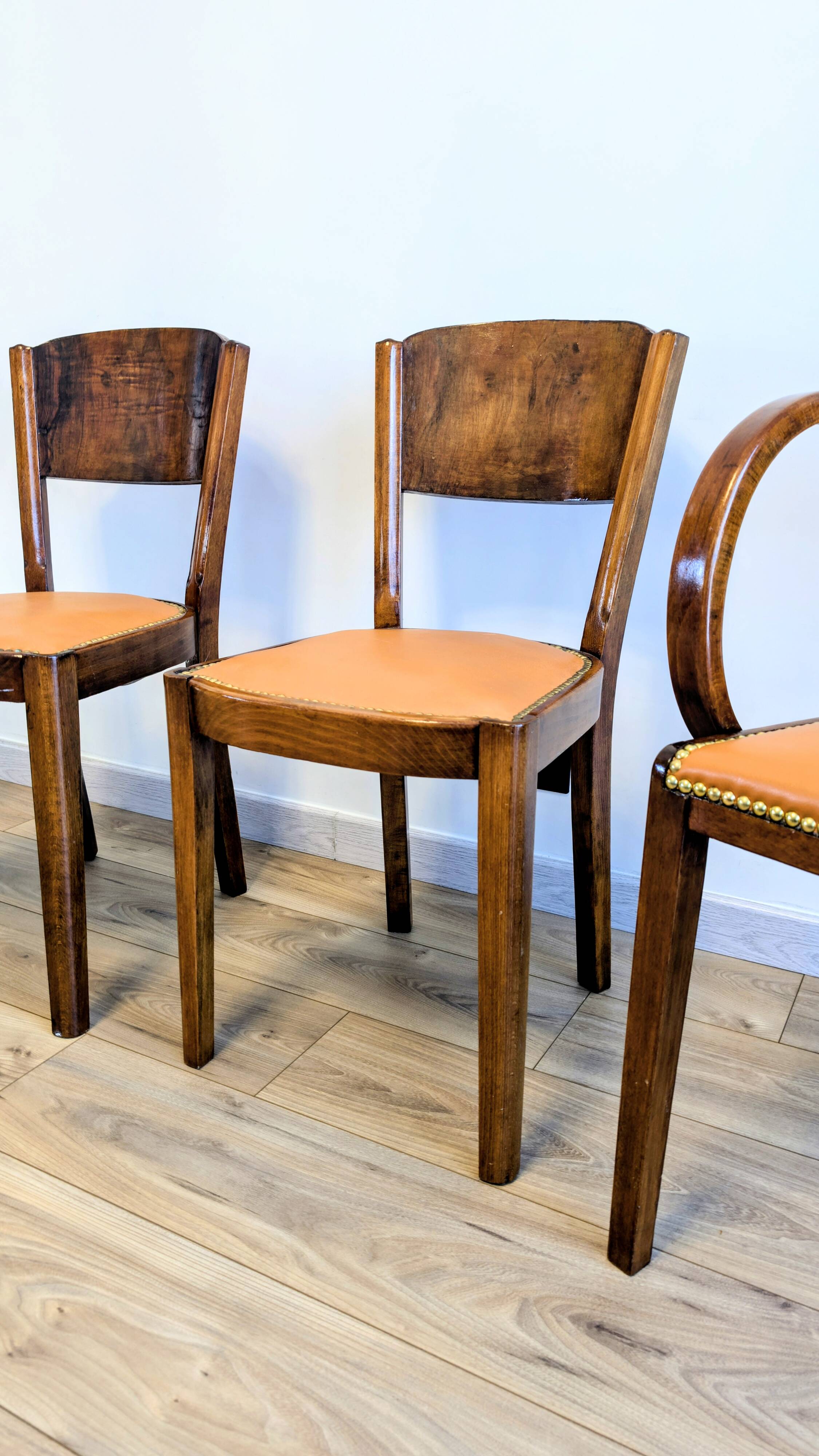 Pair of bridge armchairs and matching chairs – Art Deco style 1950