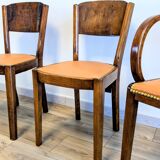 Pair of bridge armchairs and matching chairs – Art Deco style 1950