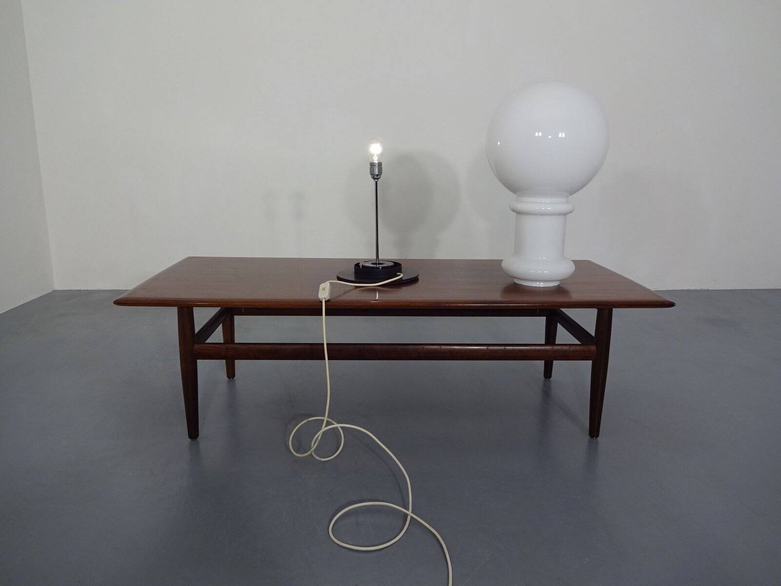 Opal Glass Floor Lamp from Glashütte Limburg, Germany, 1960s