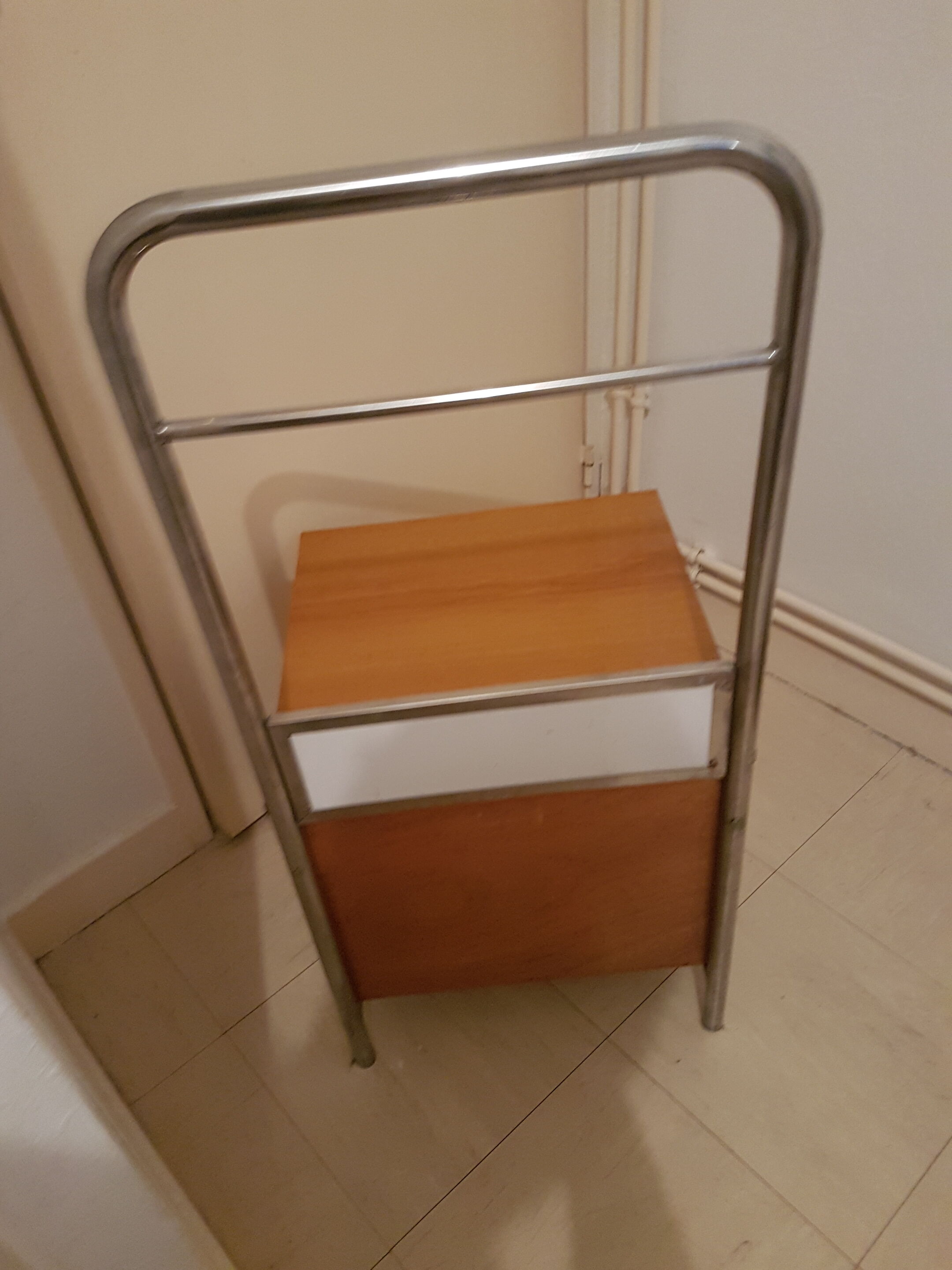 Bedside vintage formica and chrome 70 years internship
