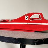 Large wooden canoe from the Joujoulac brand, very rare, vintage toy