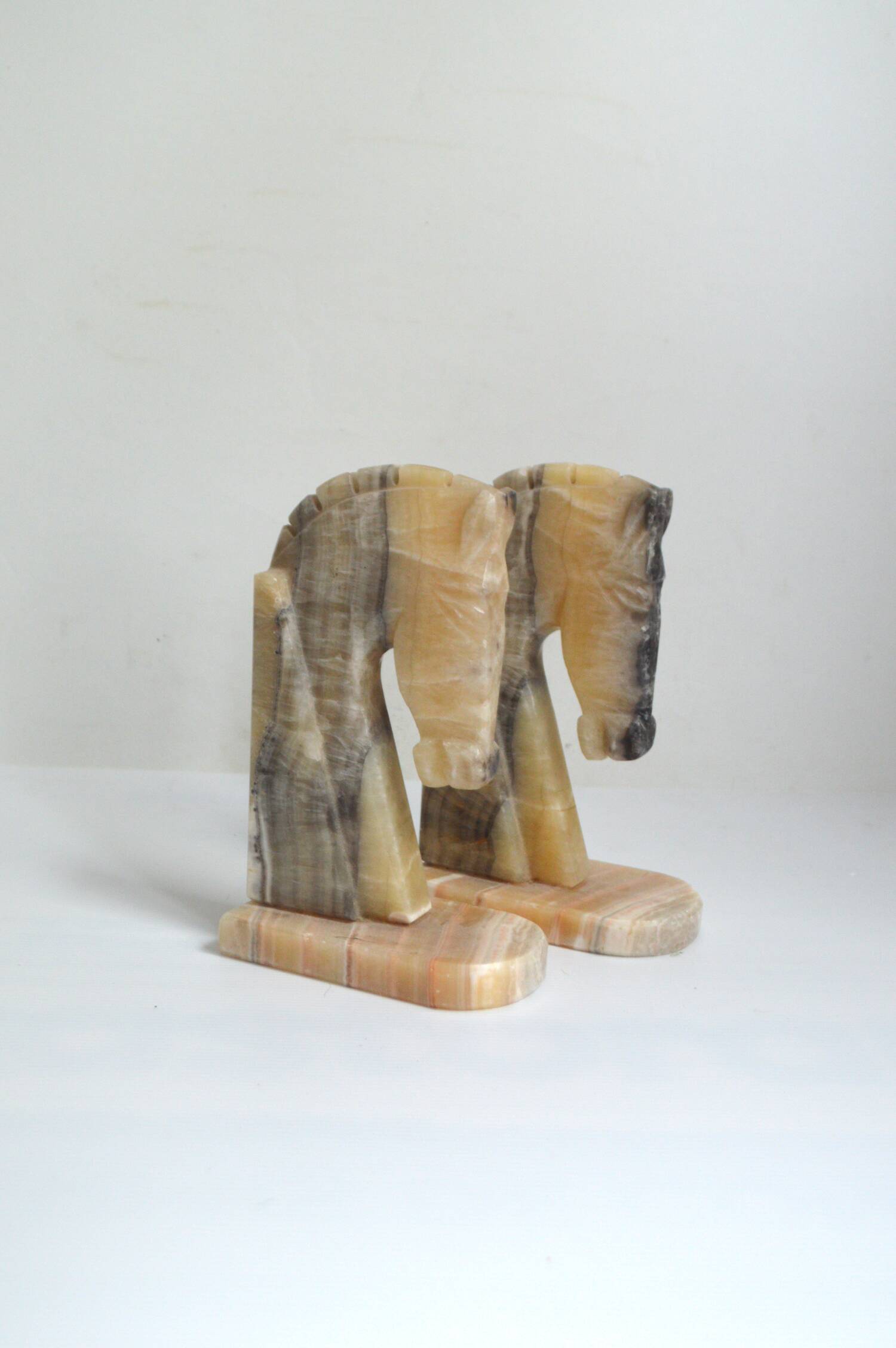Onyx horse bookends
