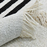 Tapis de chanvre blanc et noir 6x13, 202x404cm