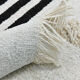 6x13 White & Black Hemp Carpet, 202x404Cm