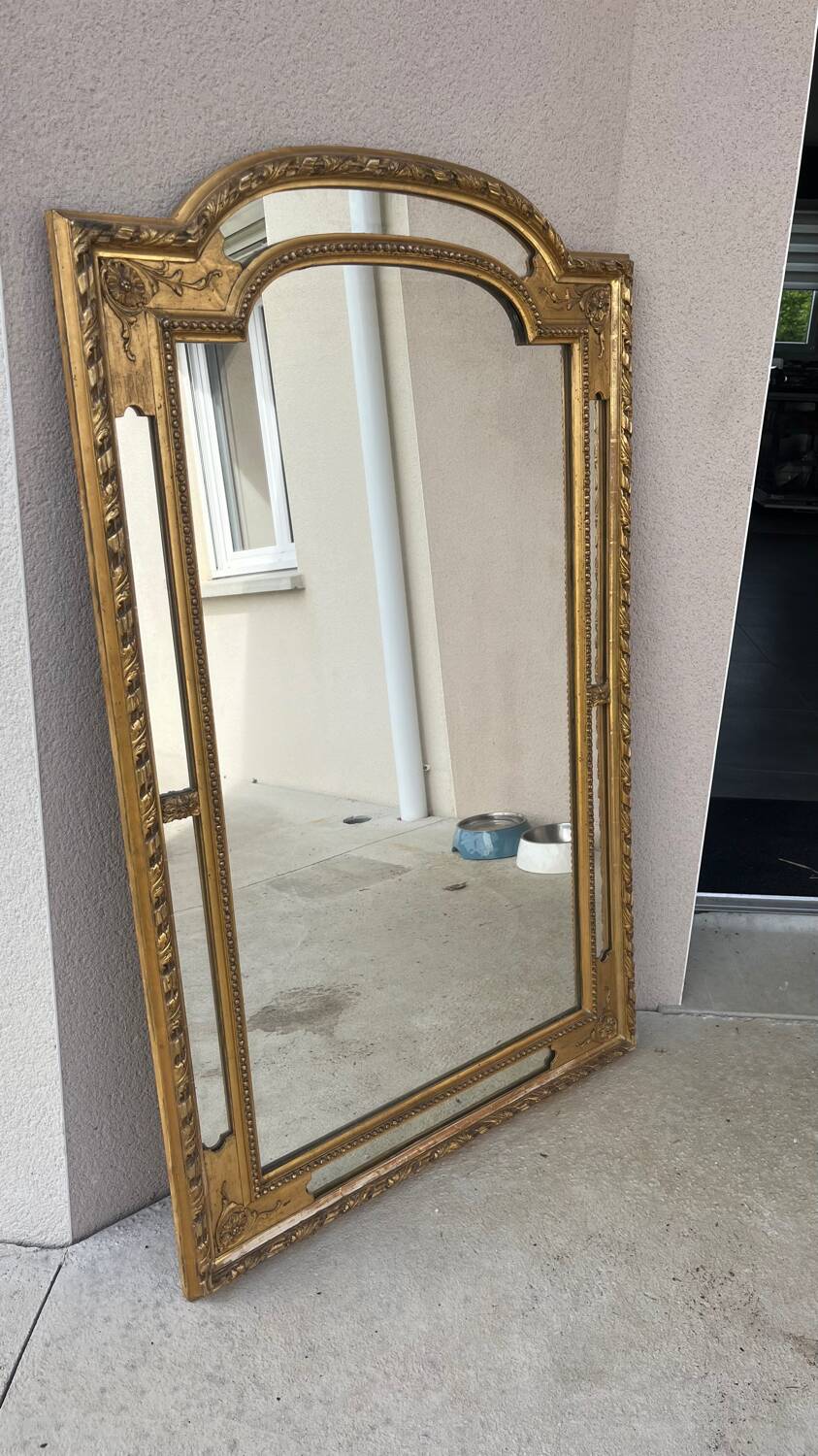 Large antique gilded mirror – Louis-Philippe style – 140 x 90 cm