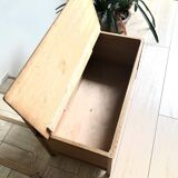 Wooden and rattan chest/bench
