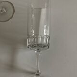 Set of 9 champagne flutes with flat sides in crystal sounding 1960