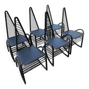 6 chaises en bois courbé, - italie circa