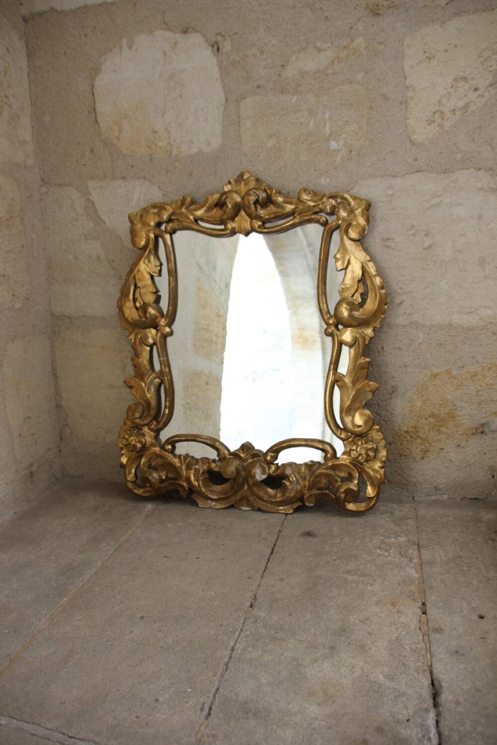 Gilded mirror with glazing beads