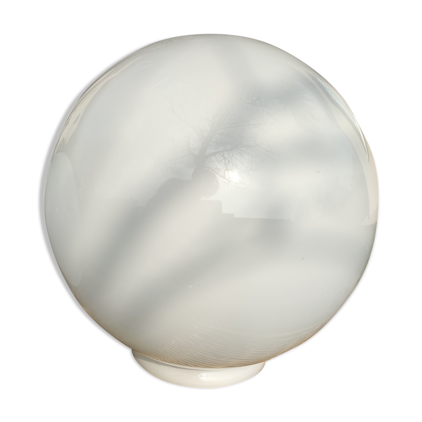 Art Deco globe in white opaline