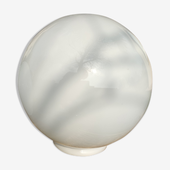 Art Deco globe in white opaline
