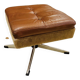 Vintage Danish Mid Century Skipper Footstool Ottoman In Cognac Leather
