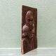 Modernist bas-relief, Virgin and Child, carved wood, signed