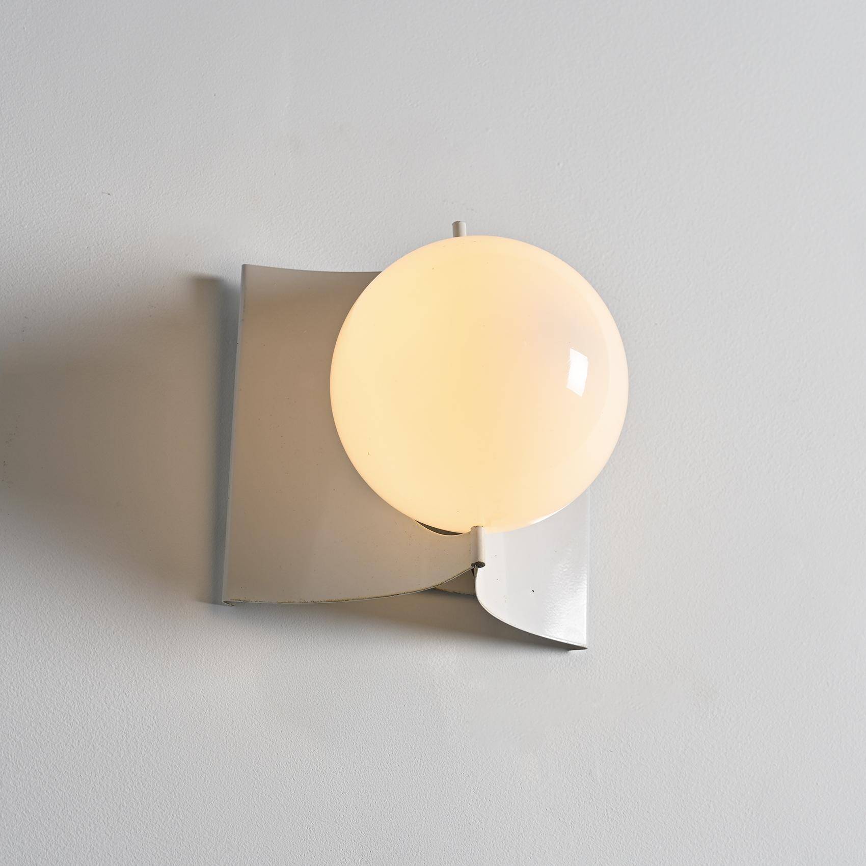 Opaline glass wall light, circa 1970