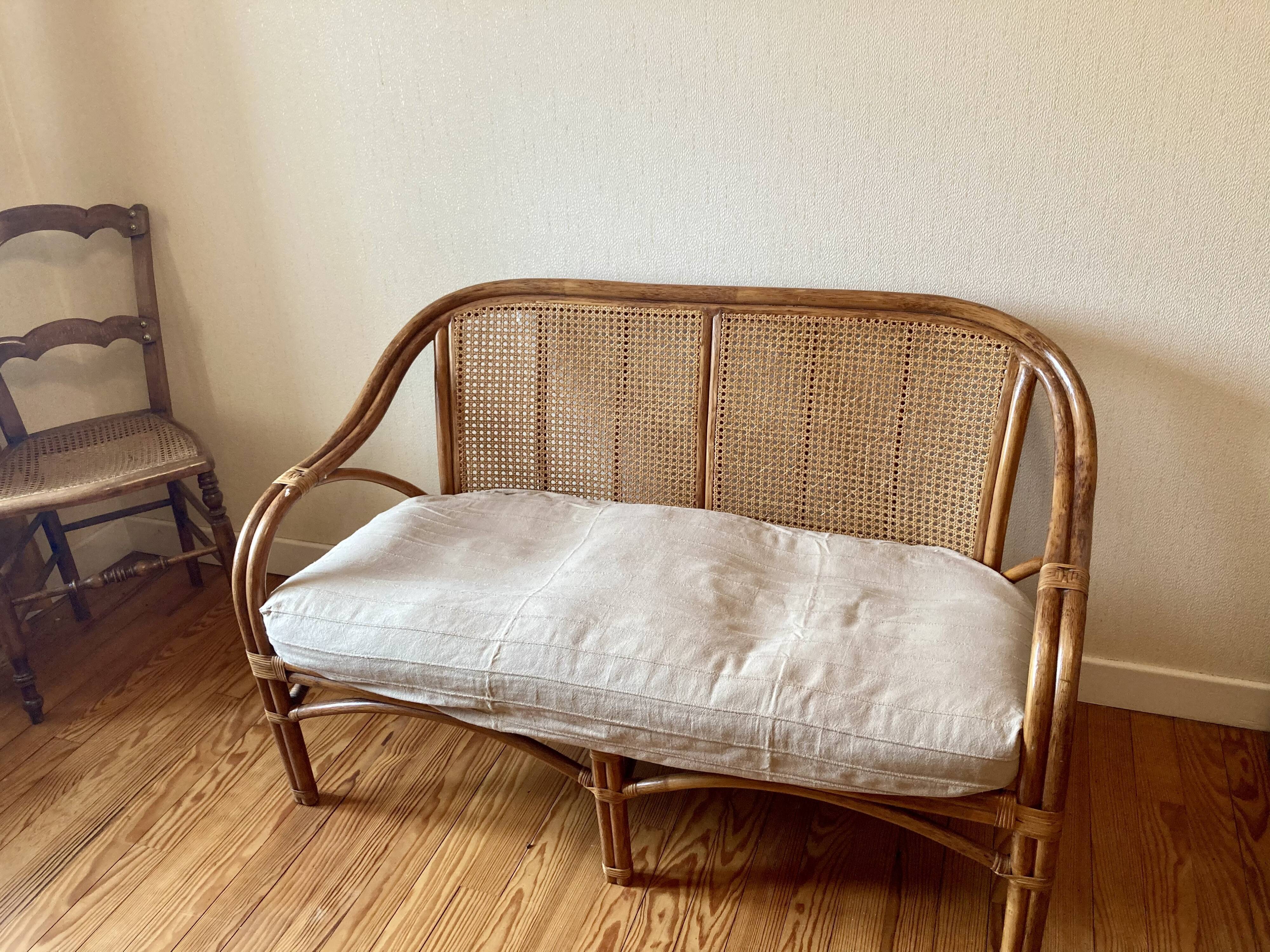 Rattan bench and canning