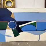 Contemporary painting abstract composition, unsigned, 20th century, oil on canvas, 130x81cm, unframed