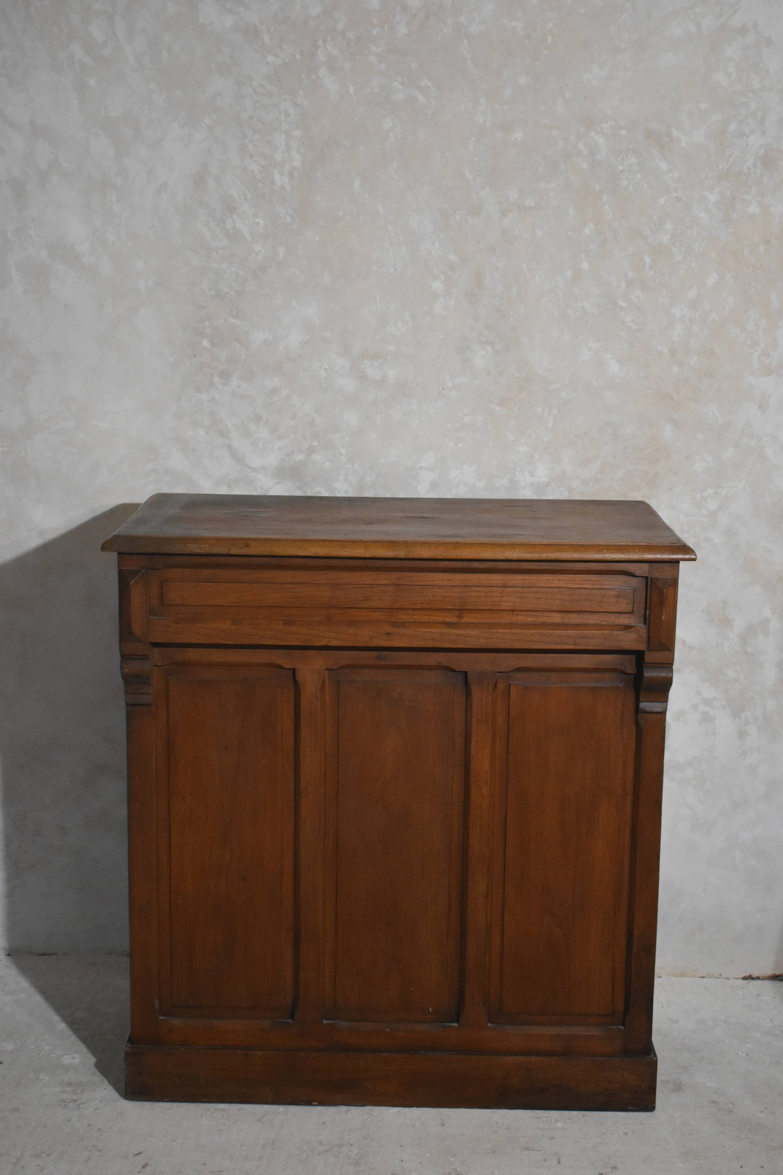Old solid oak counter shop checkout