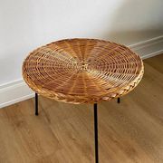 Table basse en rotin par Roberto Mango, Italie 1950s