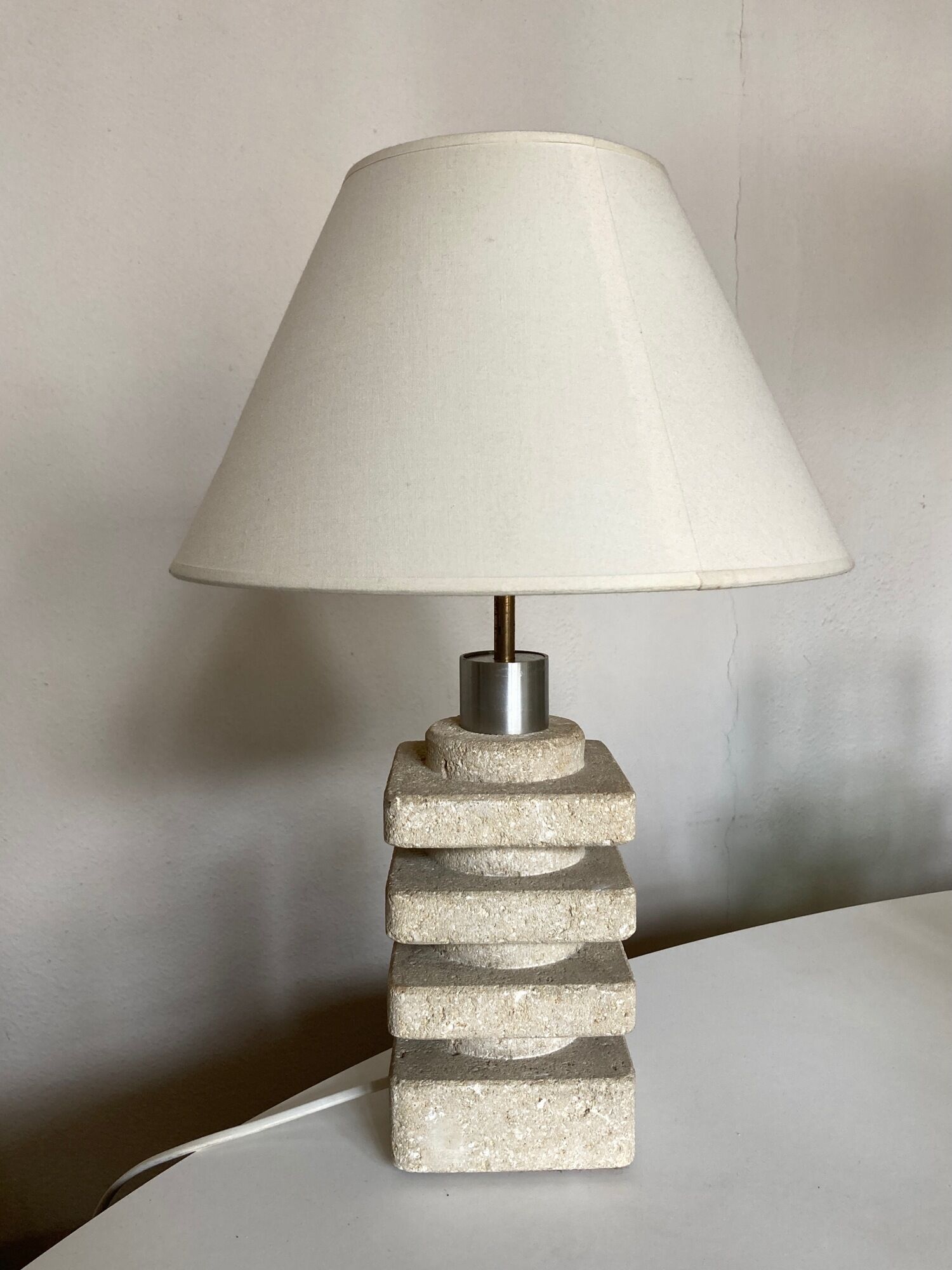 Lamp by Albert Tormos in limestone of the Luberon, Saint Tropez 1970