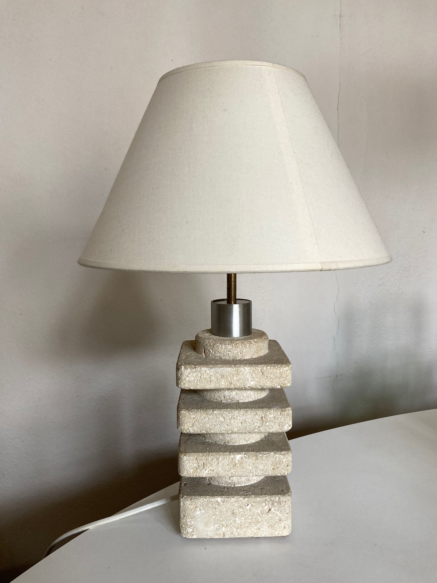 Lamp by Albert Tormos in limestone of the Luberon, Saint Tropez 1970