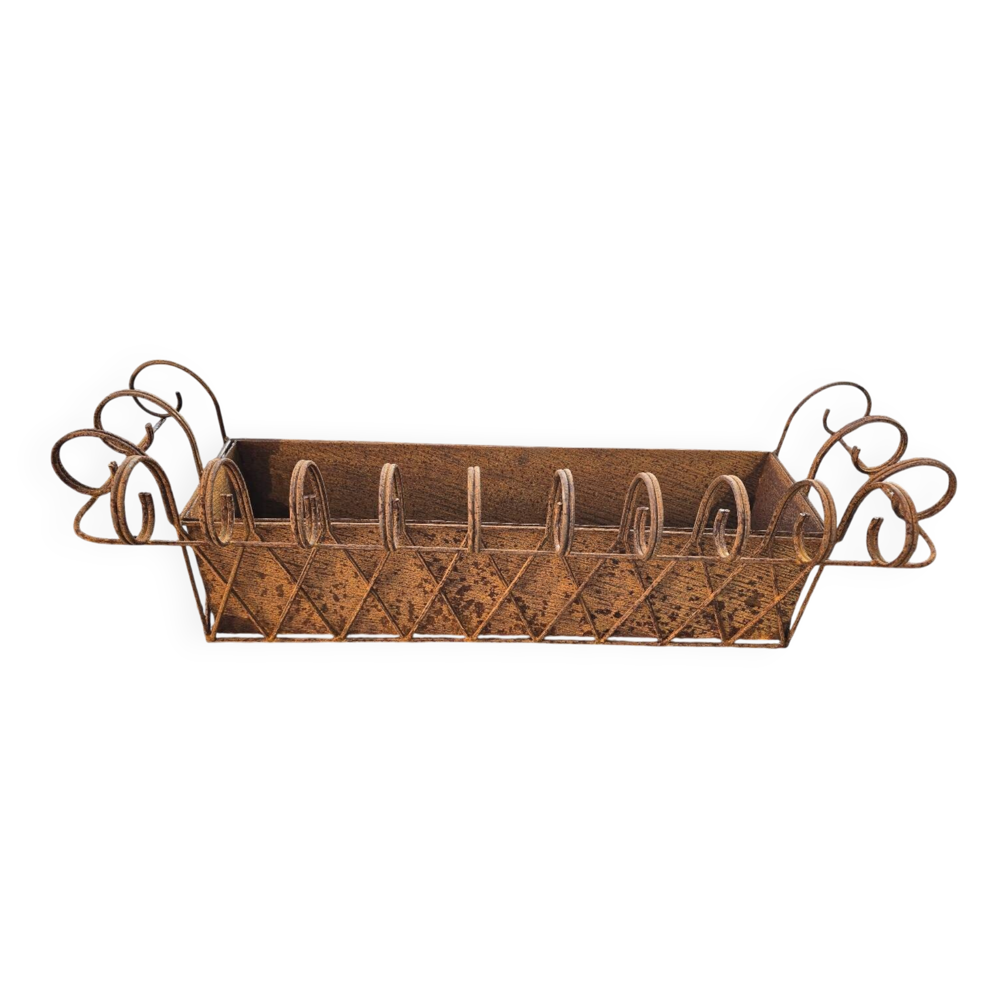 Wrought iron wall planter
