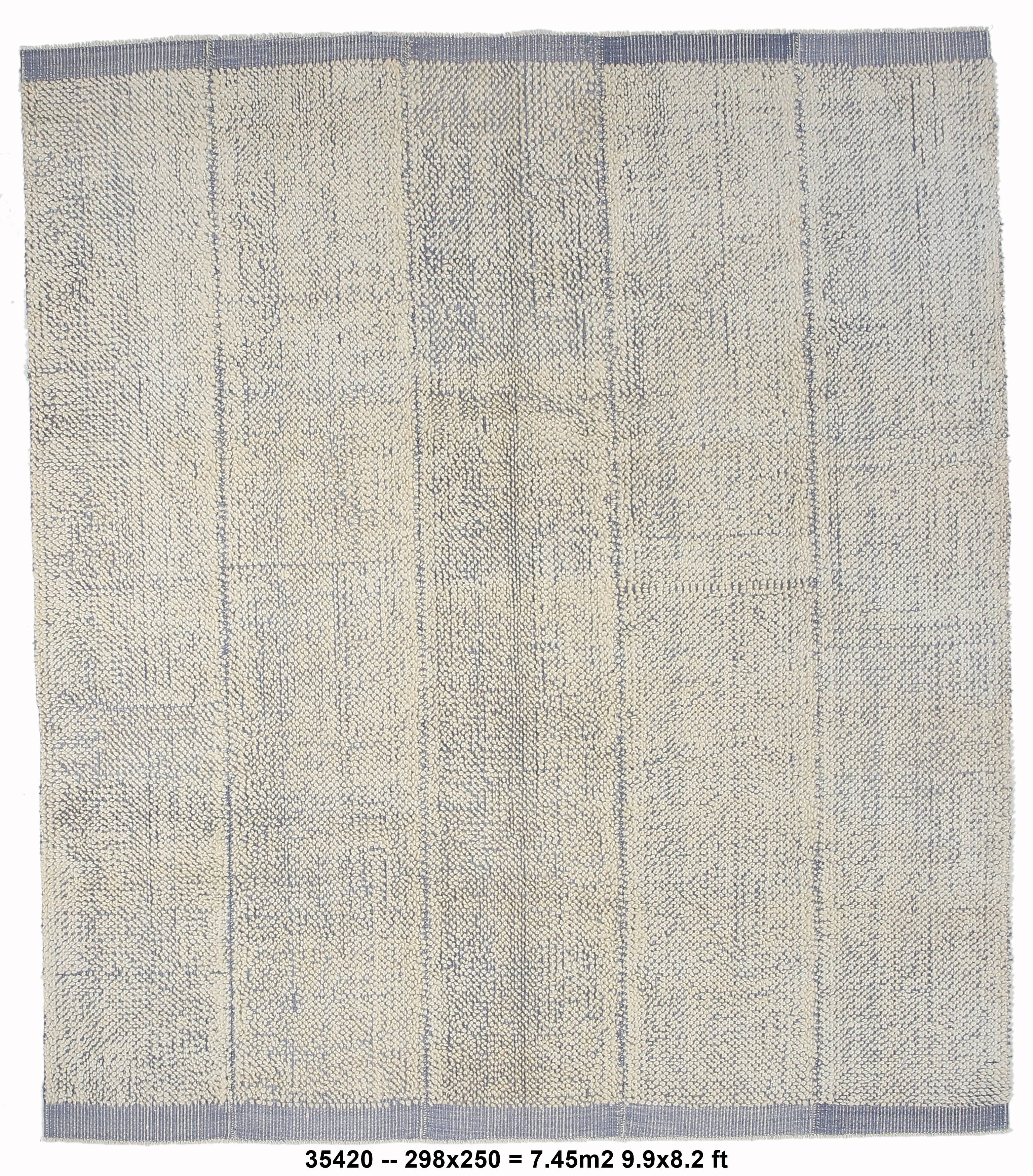8x10 Blue & Beige Large Vintage Kilim Rug, 250x298Cm