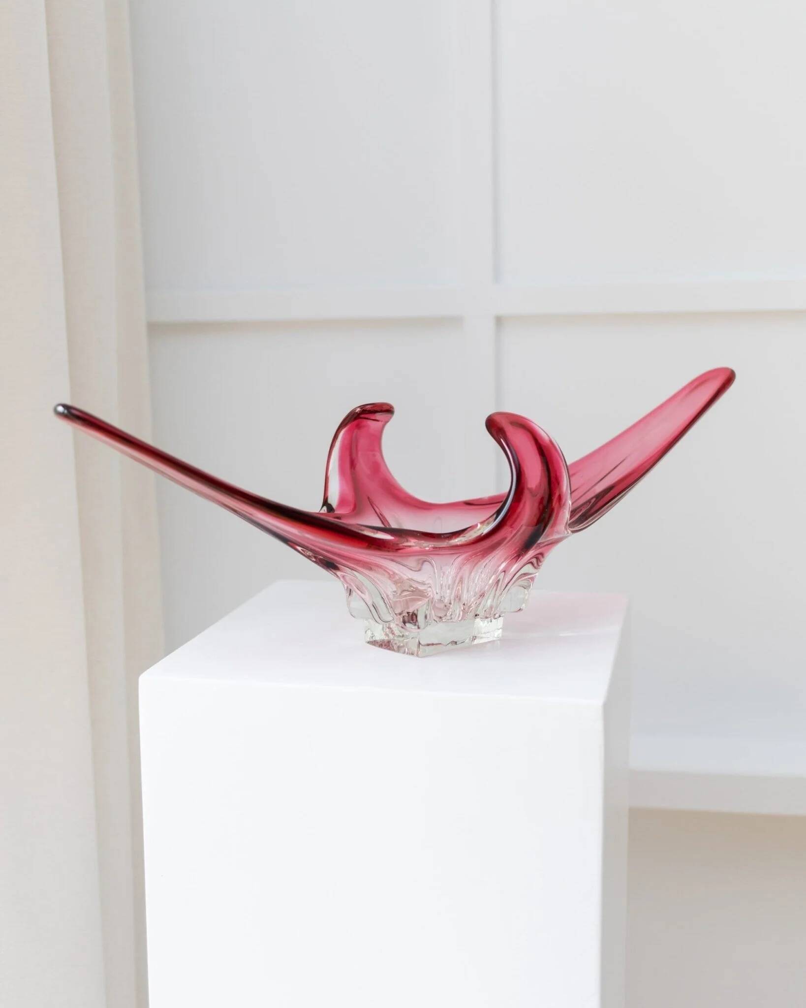 Large Murano bowl Flavio Poli - Pink Sommerso - Mid-Century - 1970s