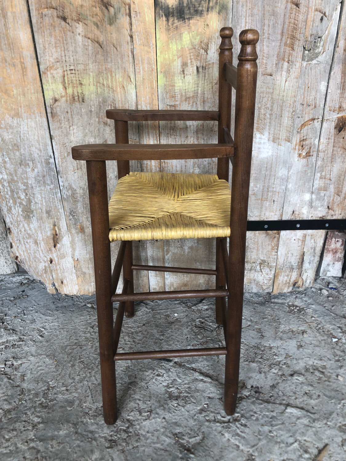 High chair baby wood & mulched seat