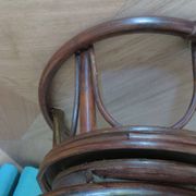 Vintage set of 2 swivel chairs in bamboo and rattan - Papasan shape