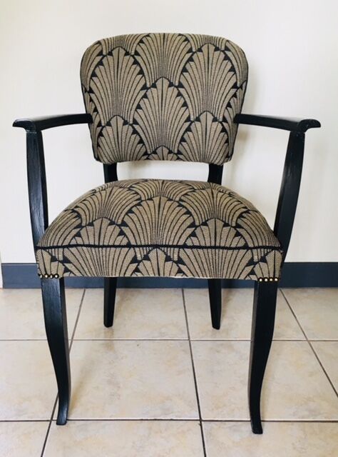 Chair bridge 50s art deco fabric