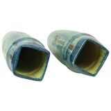 Pair of Blue Art Nouveau Vases Flemish Pottery Antiques