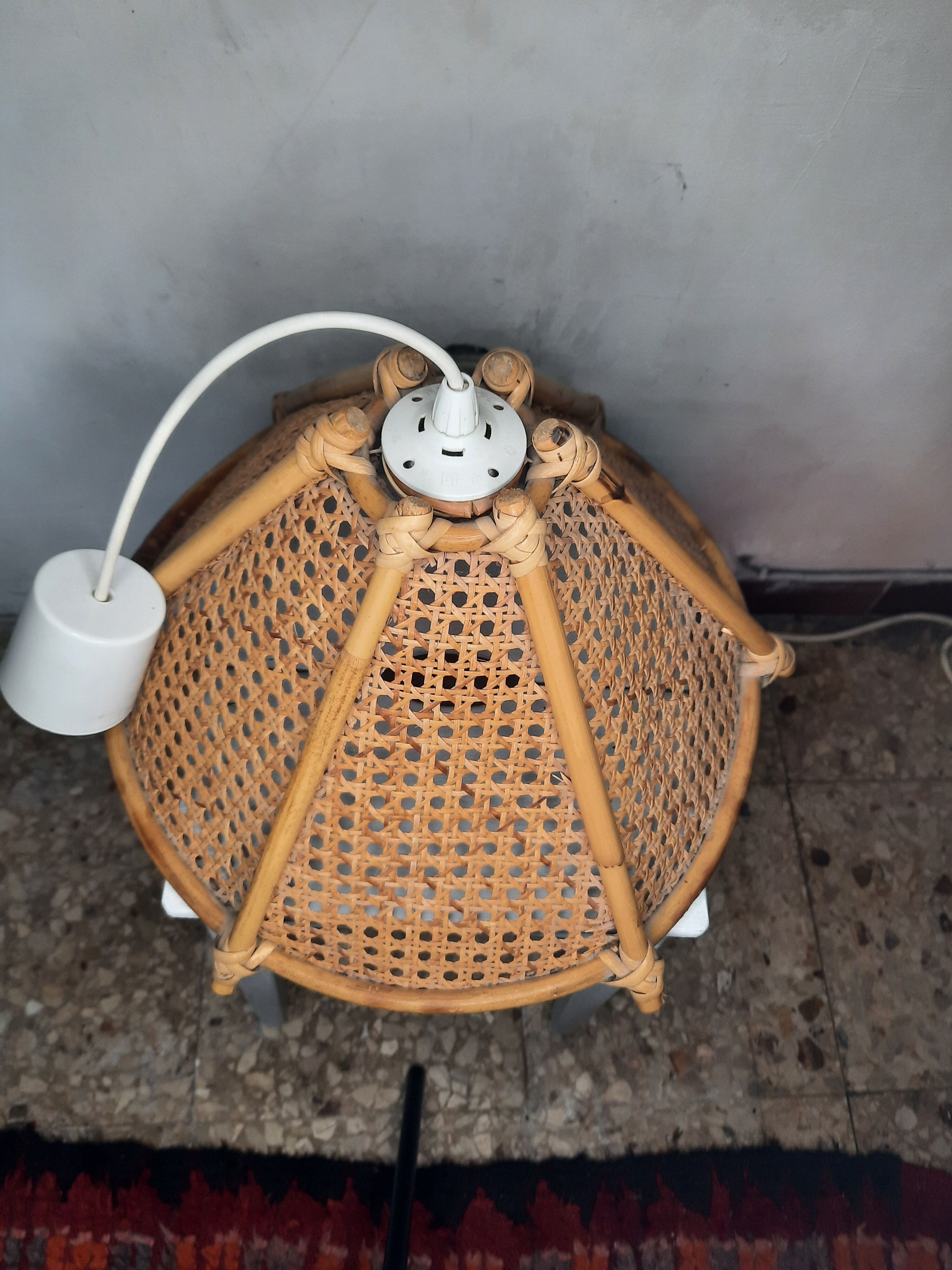 Vintage bamboo pendant lamp