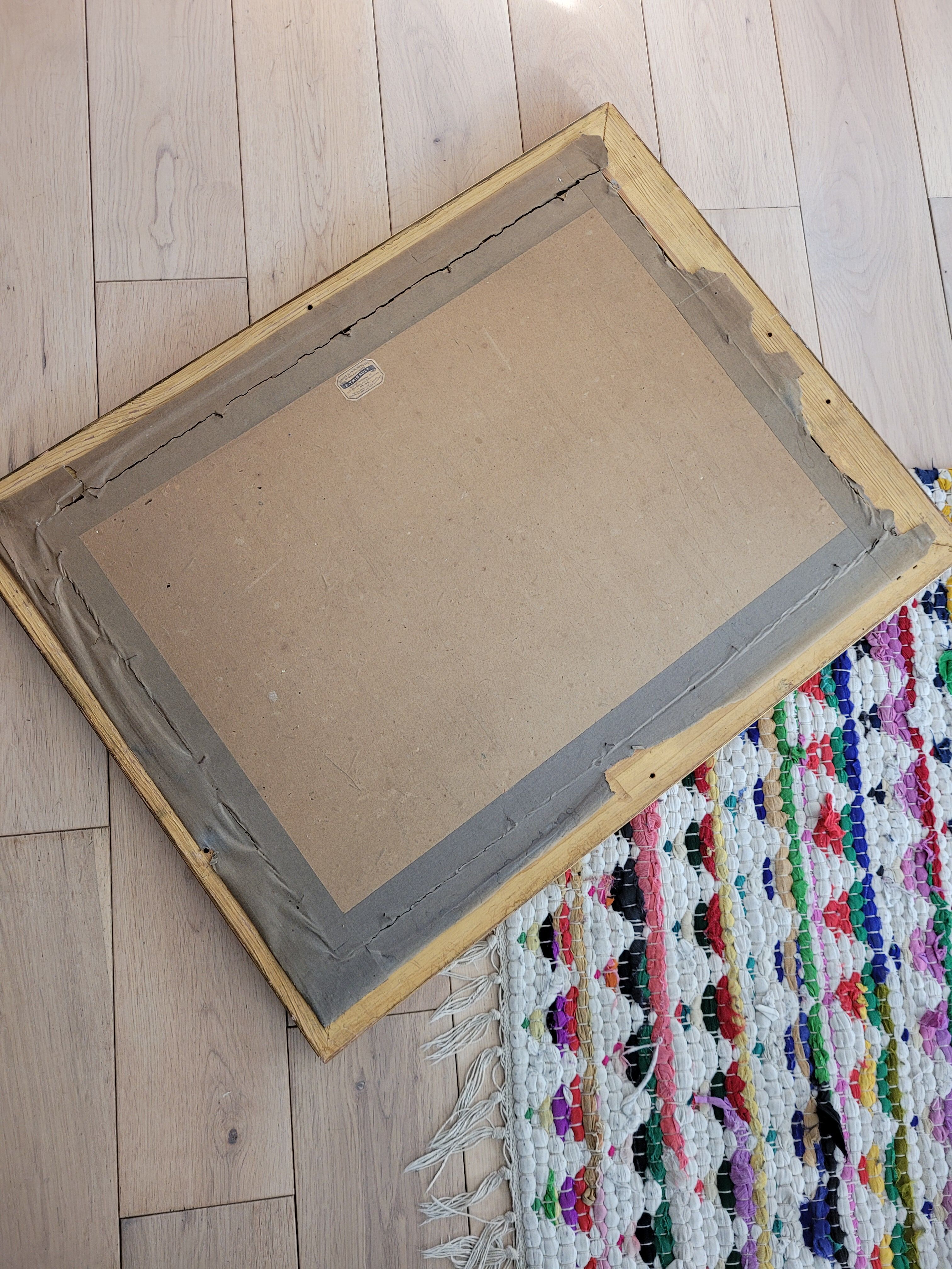 Wooden mirror gilded with gold leaf 48x63cm