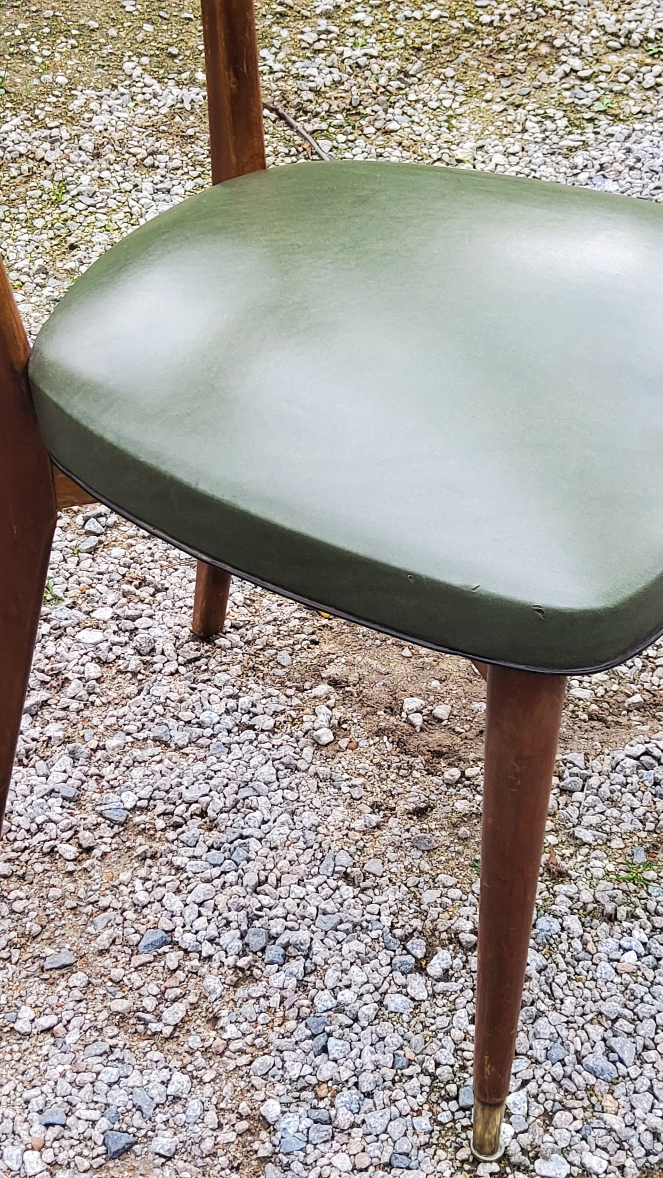 Pair of 50's Scandinavian style mahogany chairs