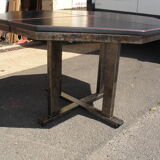 Table around 1980 steel and laminate black ash