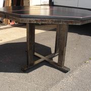 Table vers 1980 en acier et stratifié frène noir