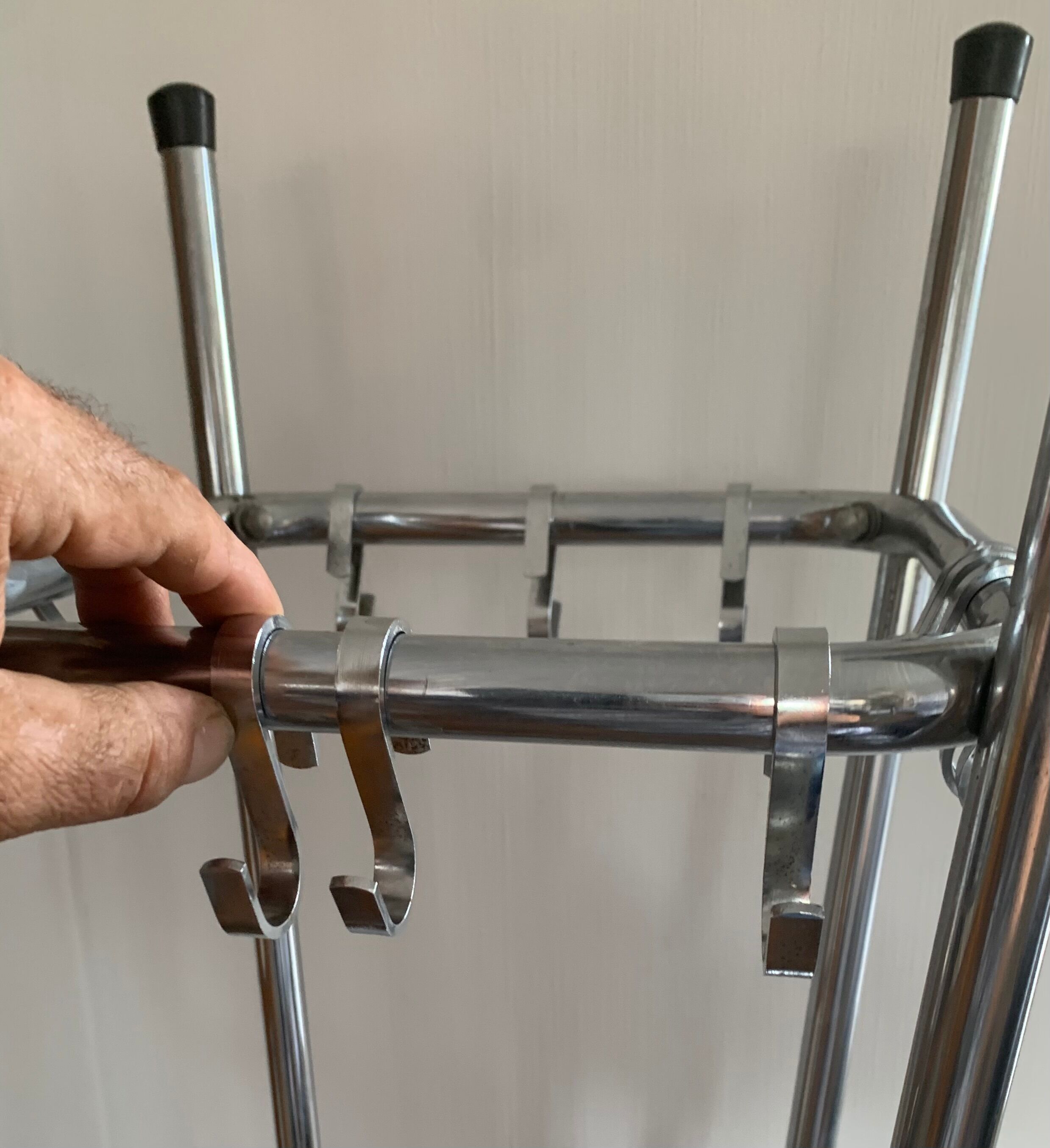 tubular coat rack with hooks " astros astène " 1960s-70s