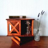 Small vintage teak revolving bookcase