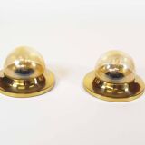 Pair of Amber glass and brass vintage wall lights, Germany 1970's