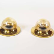 Pair of Amber glass and brass vintage wall lights, Germany 1970's