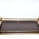 Tray in gilded brass and mahogany melamine wood, 1960-1970