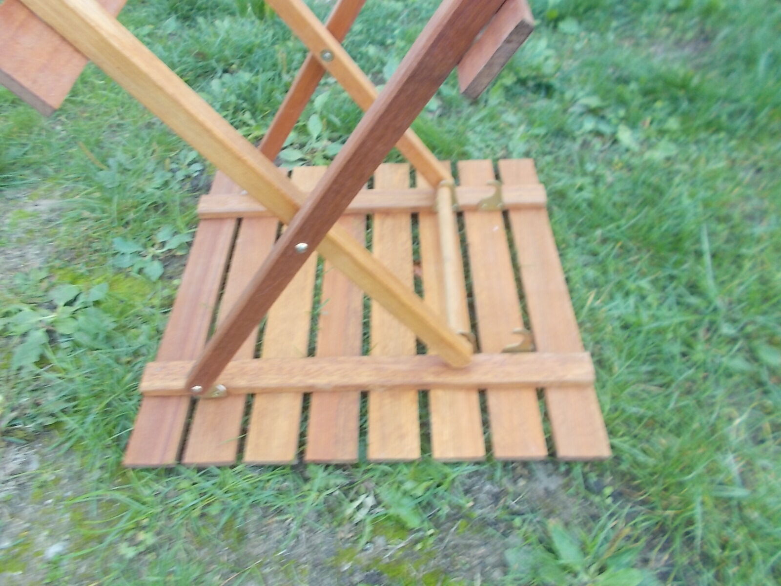 Wooden slatted side table
