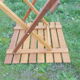 Wooden slatted side table