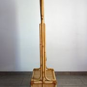 Miroir psyché osier tressé et bambou, années 70/80