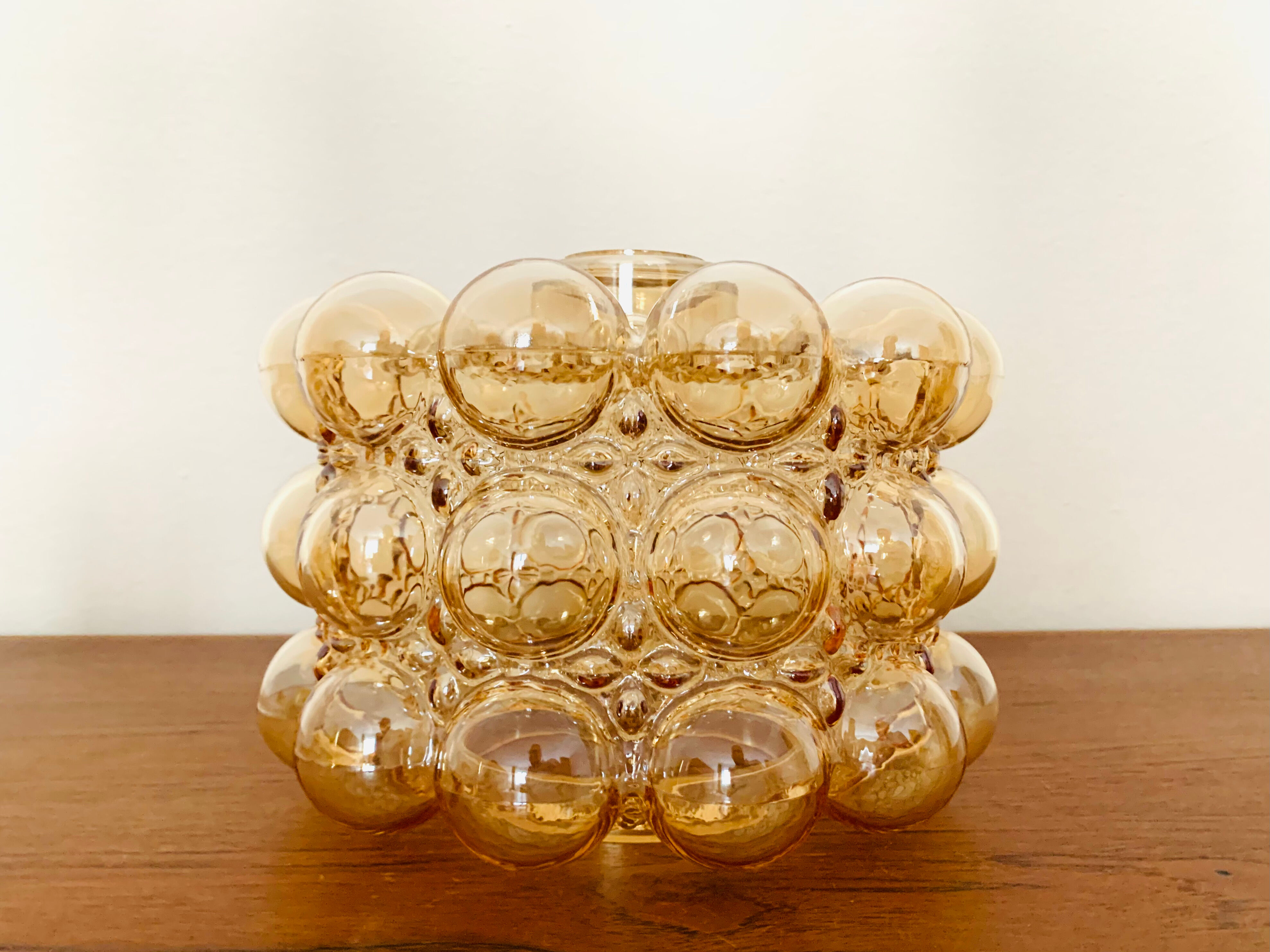 Bubble glass pendant lamp by Helena Tynell for Glashütte Limburg